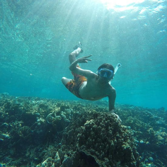 snorkeling man